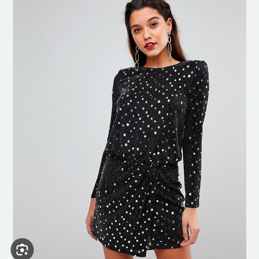 Black Ruched Long Sleeve Sheath Dress